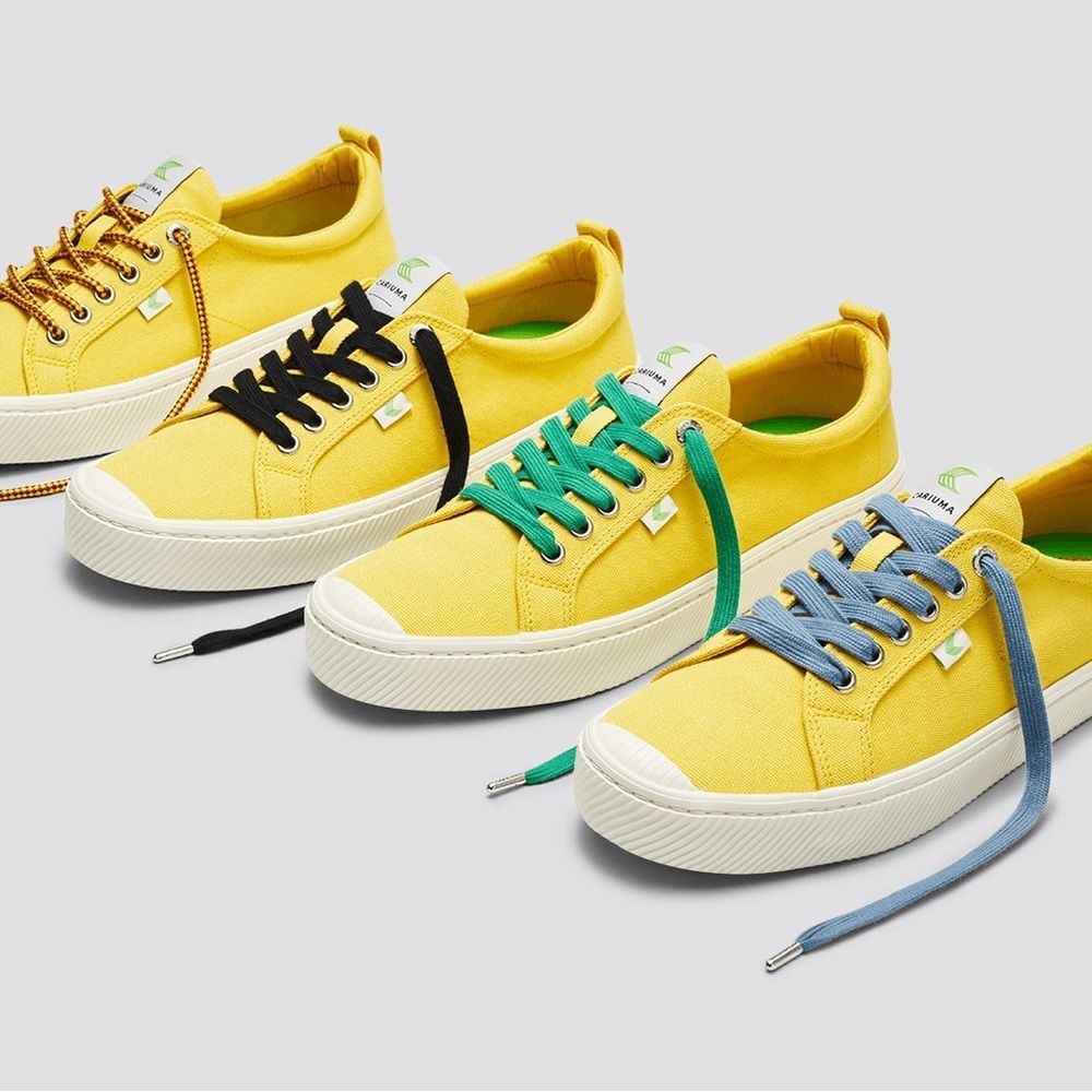 Cariuma OCA Low Canvas Yellow Sneakers women 8.5 or Men size 7 Skateboarding - Picture 2 of 11